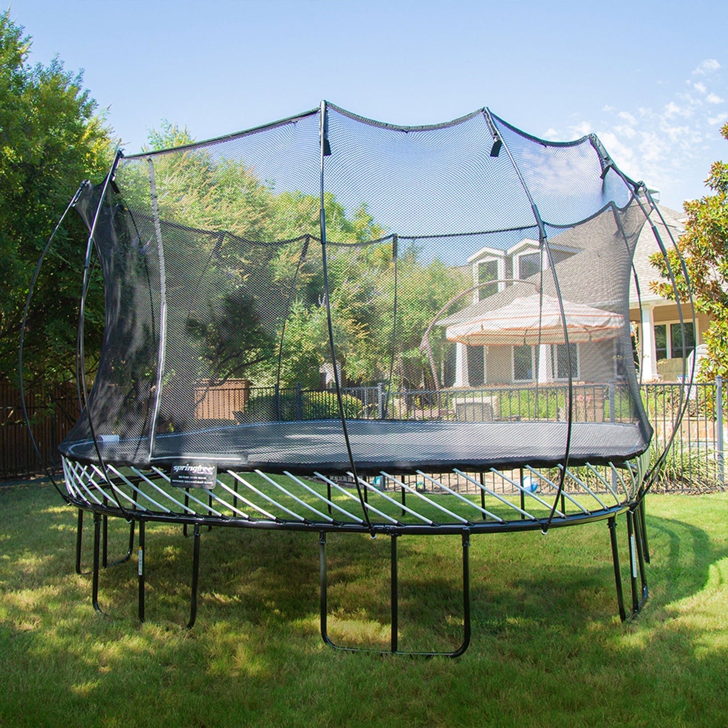 Springfree Trampoline Kids Outdoor Jumbo Square 13 Ft. with Enclosure - Go Little Ones