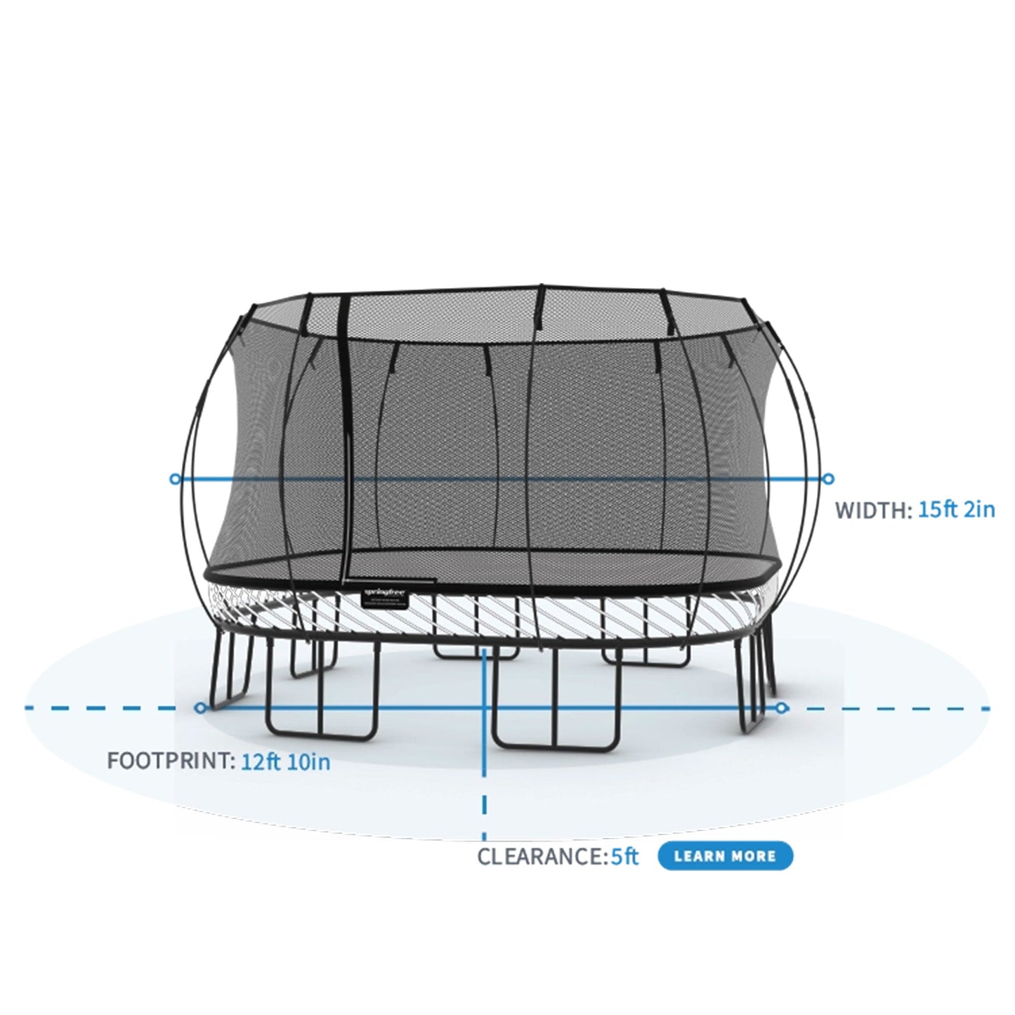 Springfree Trampoline Kids Outdoor Jumbo Square 13 Ft. with Enclosure - Go Little Ones