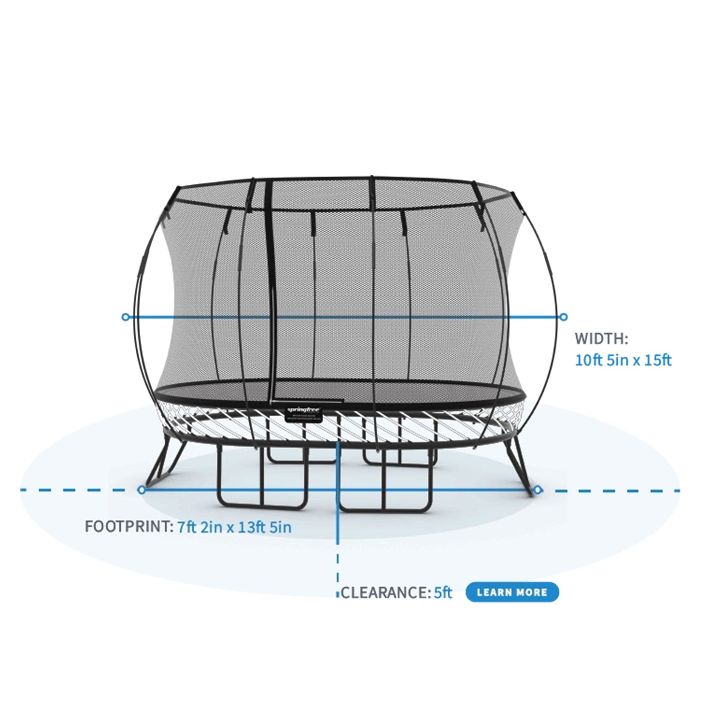 Springfree Trampoline Kids Oval 8x13 Ft. With FlexrStep V2 Safety Ladder - Go Little Ones