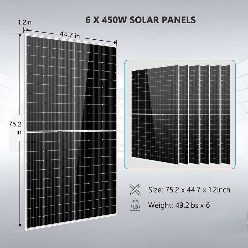 Sun Gold Solar Kit 5000W 48V 120V output 10.24KWH Lithium Battery 2700 Watt Solar Panel SGK-5PRO