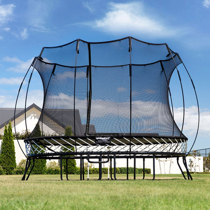 Springfree Outdoor 8x13 Ft. Trampoline With Enclosure, Hoop Game and Step Ladder - Go Little Ones