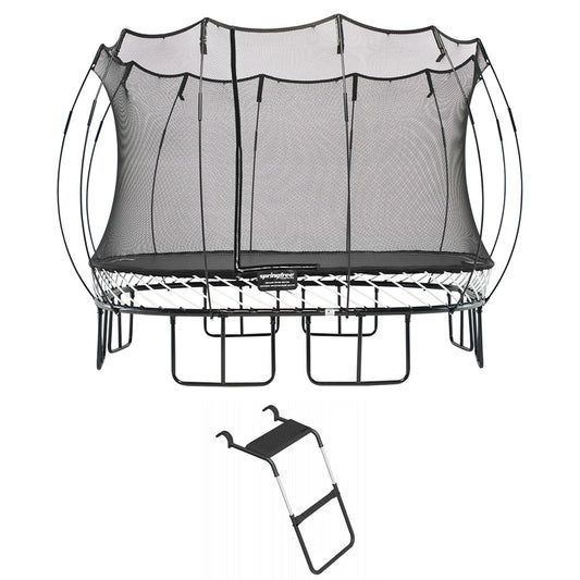 Springfree Trampoline Kids Square 11 Ft. With FlexrStep V2 Safety Ladder - Go Little Ones