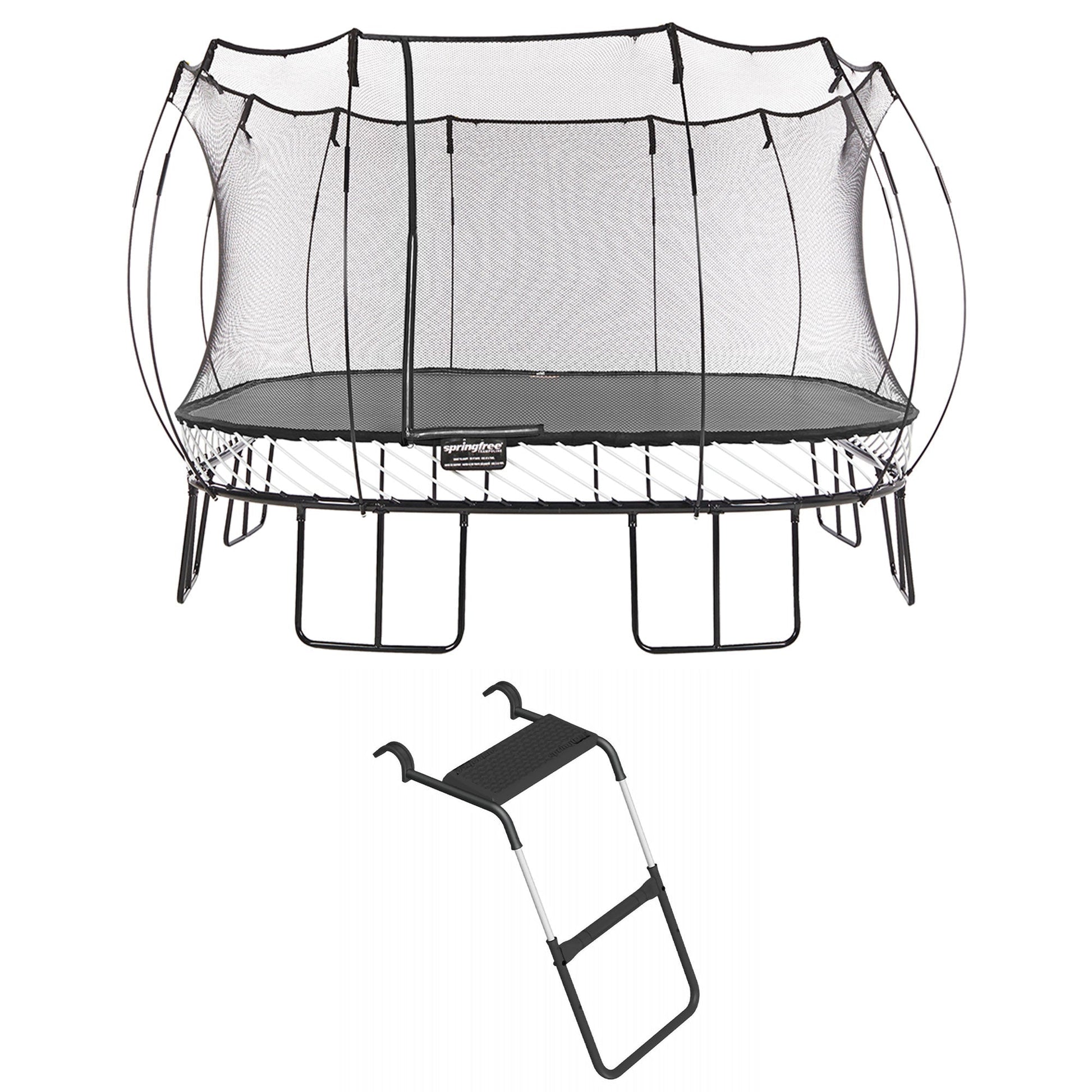 Springfree Trampoline For Kids Square 13 Ft. with FlexrStep V2 Safety Ladder - Go Little Ones